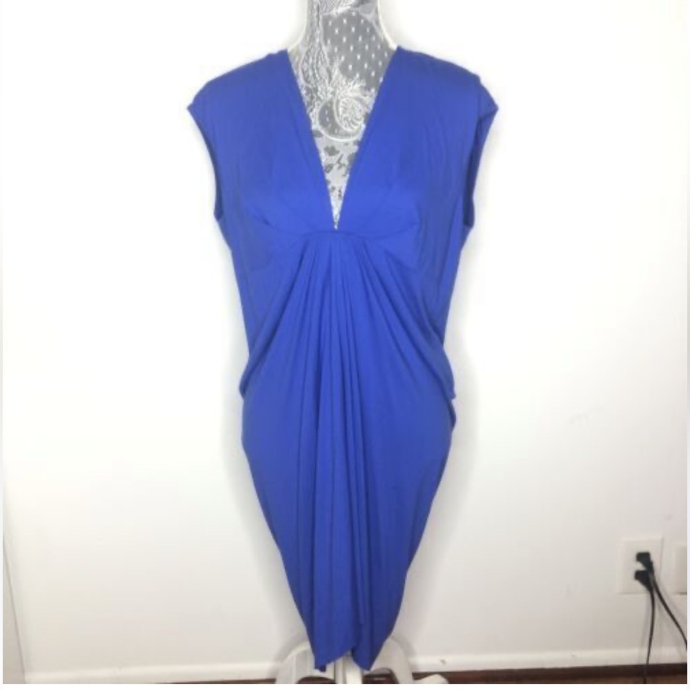 NWT Robert Rodriguez Womens Julian Drape Blue Jersey Dress SIZE XS NEW WITH TAGS